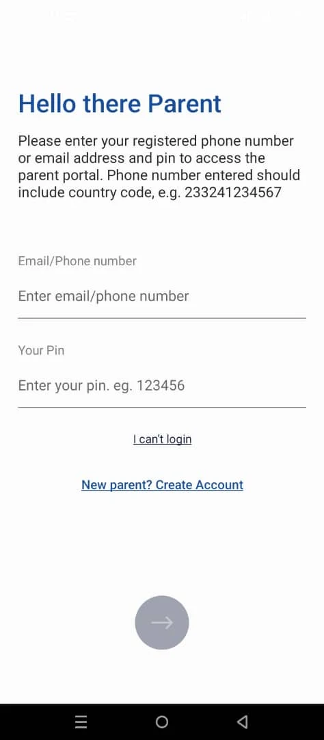EPOBS CSS Parent Portal screenshot