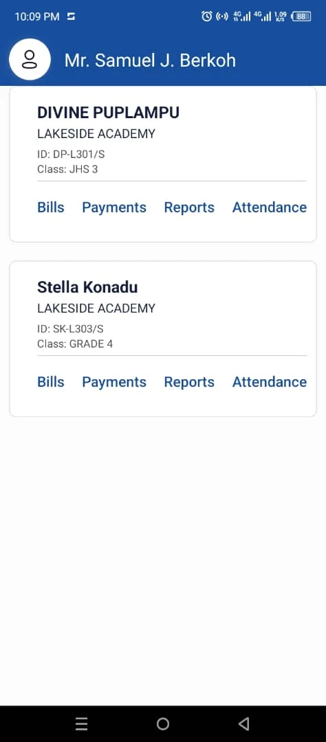 EPOBS CSS Parent Portal screenshot